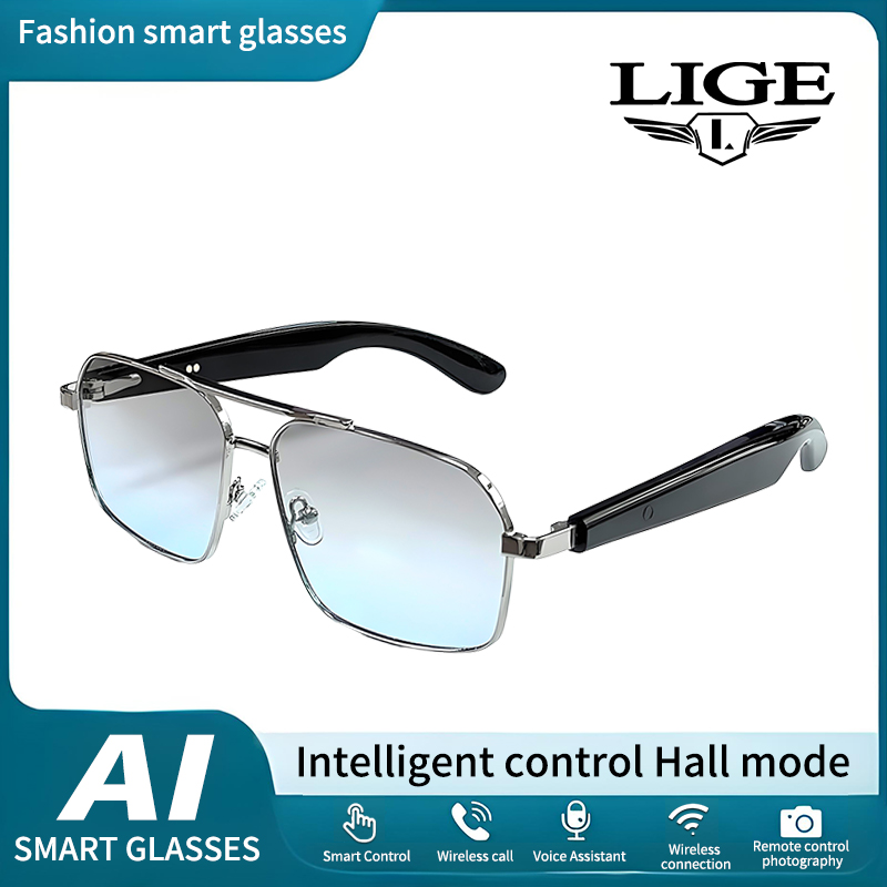 LIGE 女性男性メガネメタルフレーム偏光レンズハンズフリー - Smart Audio Glasses Bluetooth Polarized のレビューと価格