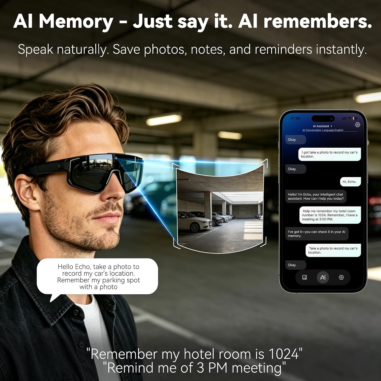 新しい AI スマートグラス カメラ付き 1200P ビデオ - Smart Glasses Camera Video Recording 1080P のレビューと価格